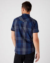 WRANGLER SS WESTERN SHIRT MĘSKA KOSZULA KRATA NAVY W5J03O114 112146124
